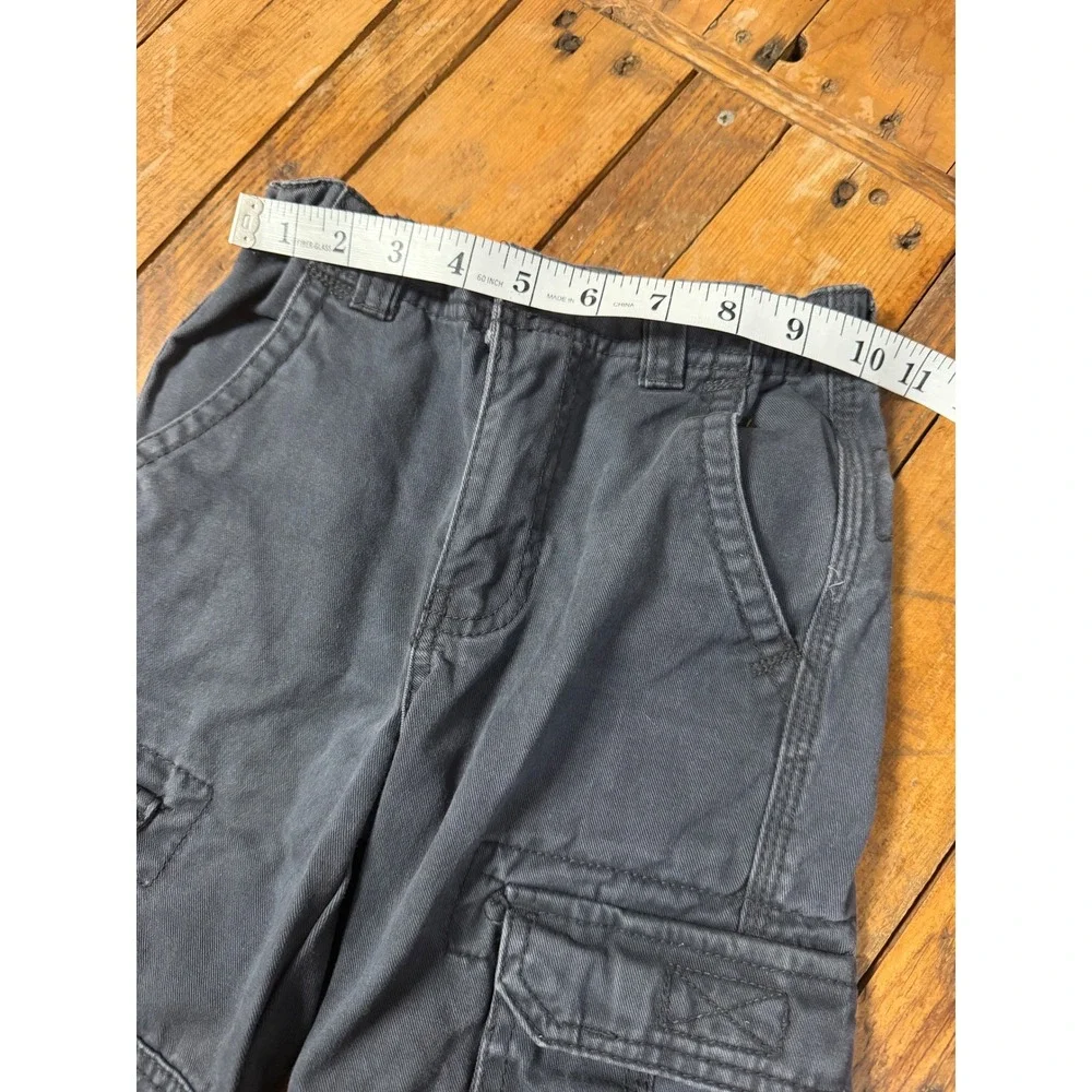 Cherokee Kids Size 6 Adjustable Cargo Pants Y2K Skater Utility Baggy Gray